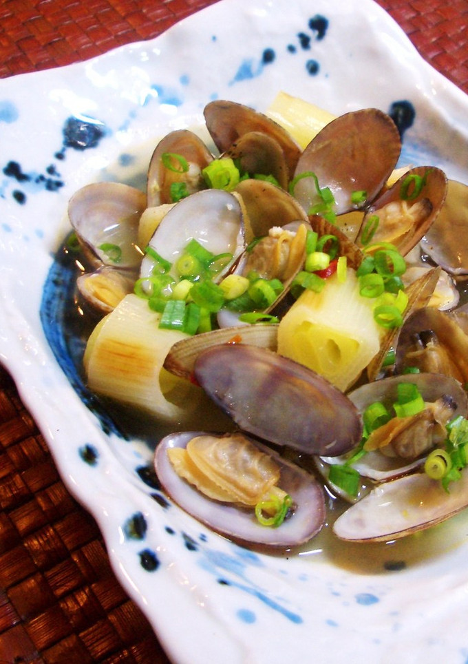 あさりと長ねぎの中華風酒蒸し-レシピのメイン写真