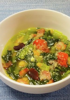 小松菜と豆のイタリア風スープ煮-レシピのメイン写真