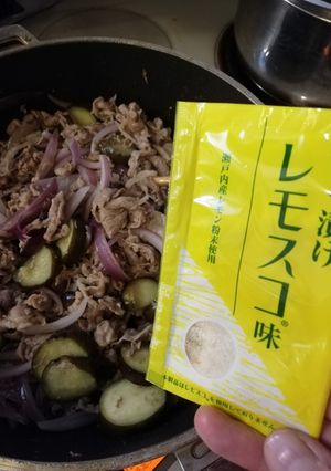 豚薄切り肉のレモスコ炒め-レシピのメイン写真