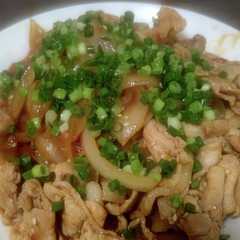 รูปของ 豚肉とタマネギのピリ辛炒め