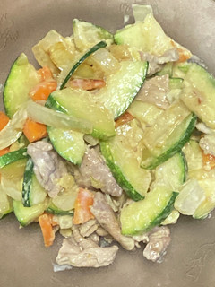 ズッキーニの肉野菜炒め-レシピのメイン写真