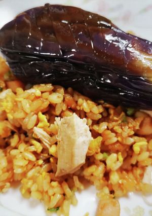 #発想が凄いイカ鶏しょうゆチャーハン茄子-レシピのメイン写真