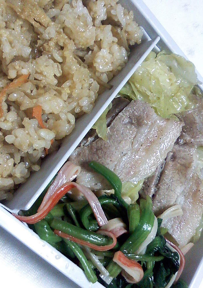 【弁当】豚キャベツの酒蒸しと青菜和え-レシピのメイン写真