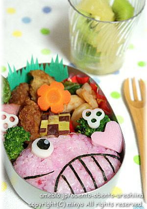 簡単おにぎりくじらさん弁当：キャラ弁-レシピのメイン写真