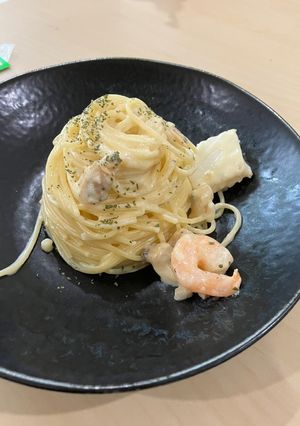 シーフードミックスで作るクリームパスタ-レシピのメイン写真