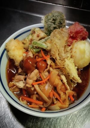 キノコ入り豚汁うどん❨(@≧↺≦@)❩ノ-レシピのメイン写真