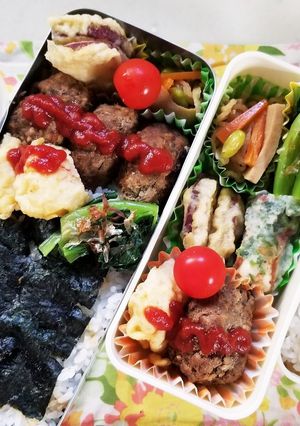 ハンバーグ&ナゲット弁当(9.25)-レシピのメイン写真
