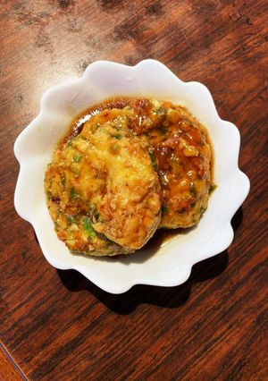 チキンハンバーグの和風餡掛け煮。-レシピのメイン写真