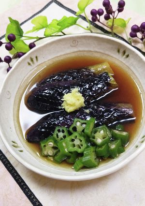 茄子の揚げ煮オクラ入り♬トロトロ♬-レシピのメイン写真