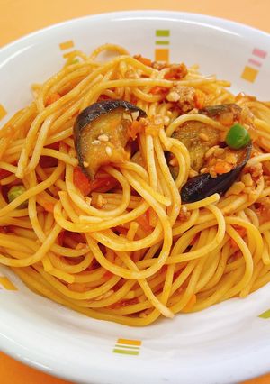 なすとトマトのミートスパ☆給食メニュー-レシピのメイン写真