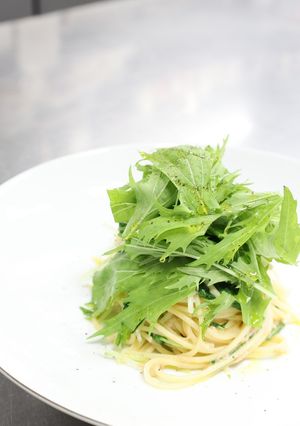 水菜とツナのペペロンチーノスパゲッティー-レシピのメイン写真