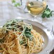 水菜と明太子のワンボールパスタ