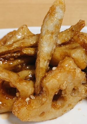 無限食！れんこん・ごぼうの甘酢醤油揚げ-レシピのメイン写真