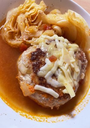 味噌トマトスープ豆腐ハンバーグ-レシピのメイン写真