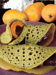 ビワと抹茶の艶袱紗-レシピのメイン写真