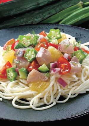カンパチと五島うどんの爽やかサラダ-レシピのメイン写真