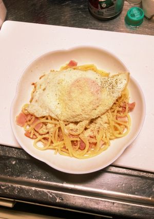 貧乏人パスタ・改(ベーコンを添えて)-レシピのメイン写真