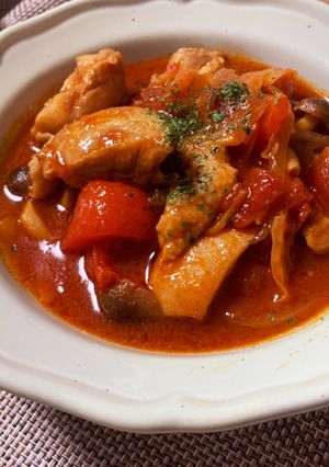 簡単鶏モモ肉のトマト煮-レシピのメイン写真