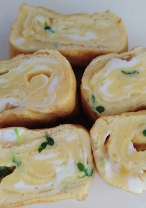 きな粉すりごま牛乳入り卵焼き-レシピのメイン写真