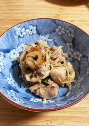 激ウマ!鶏肉とキノコの麺つゆバタ塩昆布-レシピのメイン写真
