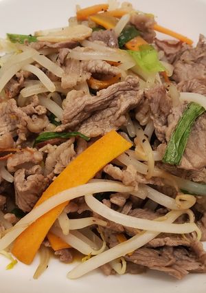 【13分】ピリ辛牛肉野菜炒め(1人前)-レシピのメイン写真