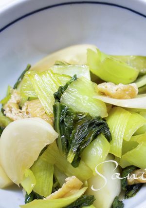 青梗菜とかぶ*冷やし中華ダレ炒め-レシピのメイン写真