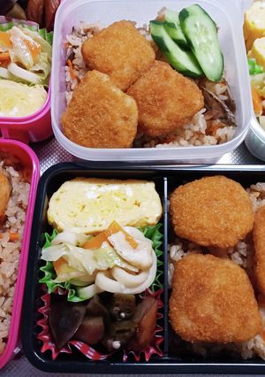高校生息子、旦那、娘弁当(9/28)-レシピのメイン写真