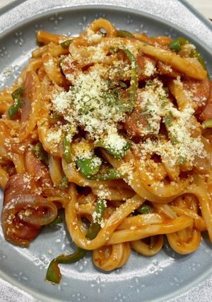 冷凍うどんで簡単ナポリタン-レシピのメイン写真