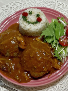 王道!煮込みハンバーグ-レシピのメイン写真