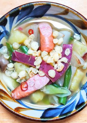 ソーセージと薩摩芋と大根のピリ辛スープ-レシピのメイン写真