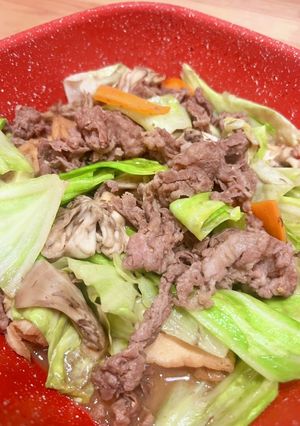 味どうらくで牛コマと野菜の旨味噌炒め!-レシピのメイン写真
