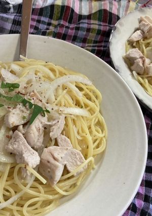 鶏胸肉、玉ねぎ、パスタ-レシピのメイン写真