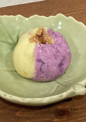 紅芋とさつまいもの豆乳チーズ茶巾絞り-レシピのメイン写真