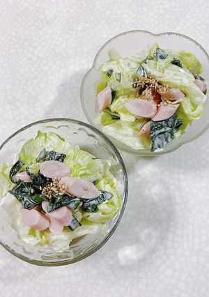 レタスと魚肉ソーセージとわかめのサラダ-レシピのメイン写真