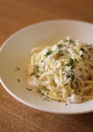 レモンと鶏のクリームパスタ-レシピのメイン写真