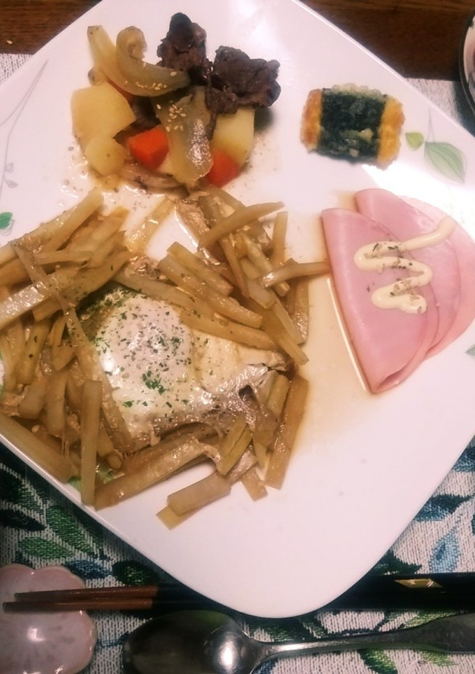大根の皮の金平の目玉焼き-レシピのメイン写真