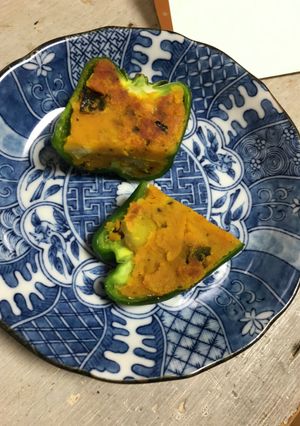 ピーマンのカボチャサラダ詰め焼き-レシピのメイン写真