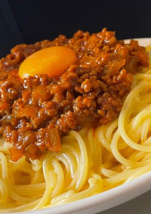 カルボナーラ×ミートソース！-レシピのメイン写真