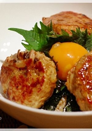 鶏ゴボウつくね照り焼き丼-レシピのメイン写真