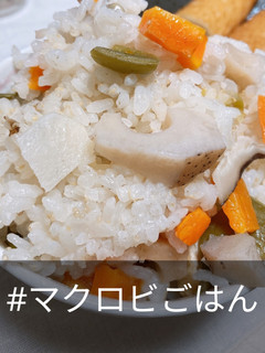 電鍋で季節のマクロビ炊き込みごはん-レシピのメイン写真