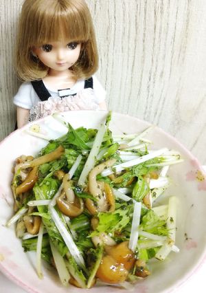 リカちゃん♡水菜となめこのかおり和えⱄ-レシピのメイン写真