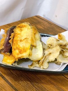 ナスと舞茸の天ぷら☆少量揚げるコツ♪-レシピのメイン写真