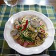 ♥水菜とあさり・ソーセージのパスタ♥