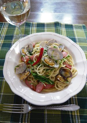 ♥水菜とあさり・ソーセージのパスタ♥-レシピのメイン写真