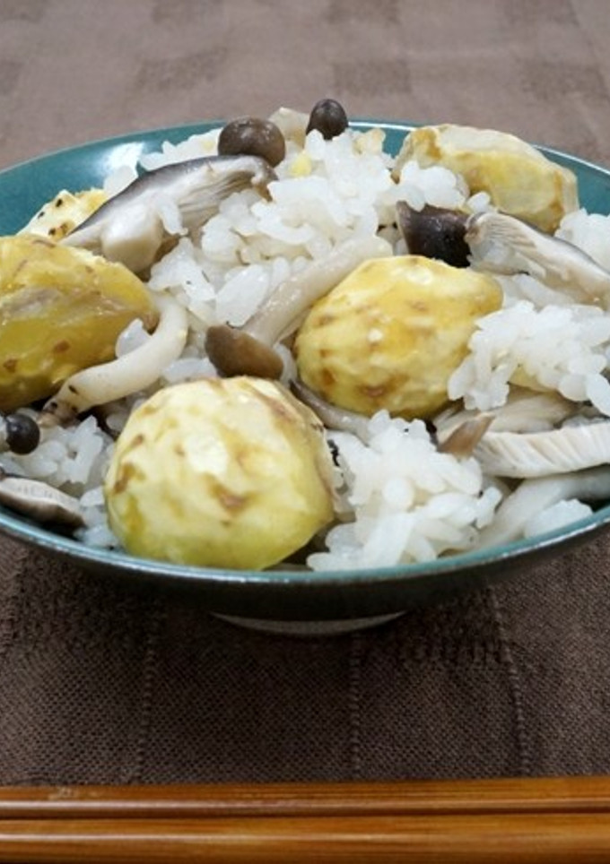 栗ときのこの炊き込みご飯-レシピのメイン写真