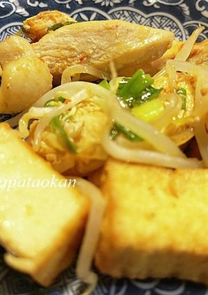 ムネ肉と厚揚げの韓国風炒め物-レシピのメイン写真