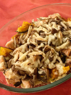 鮭とかぼちゃとしめじのチーズ焼き-レシピのメイン写真