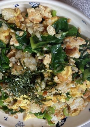 つるむらさきとオクラのチャーハン-レシピのメイン写真