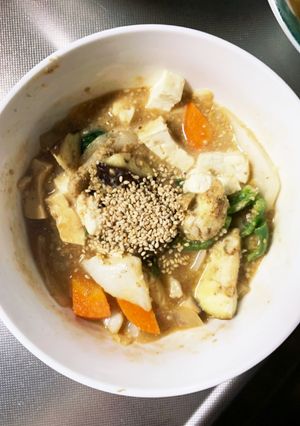 レンジ肉無豆腐コク旨オニオン味野菜炒め-レシピのメイン写真