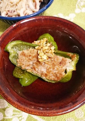 食べるnutsauceでピーマン肉詰め-レシピのメイン写真